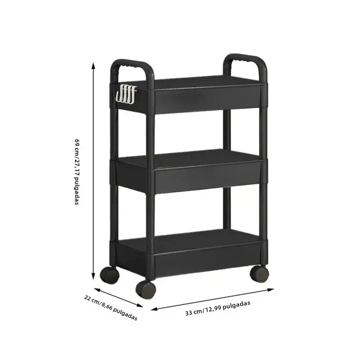 Carro De Almacenamiento Multicapa Para El Hogar With RuedasPara Cocina Dormitorio Y Baño Estante De Piso in Piso Organizador Móvil De Plástico - 1