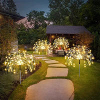 Luz De Fuegos Artificiales Solar 100LED Para Jardín Con 8 Modos De Iluminación DIY Estrella Faeira Decorativa Para Fiestas - details 8
