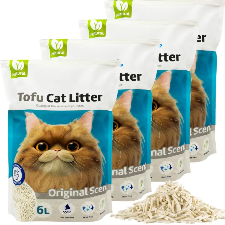 Arena Aglomerante para Gatos Arena de Tofu para Gatos sin Polvo Fácil de Aglomerar Controla los Olores se Lanza en el Inodoro Sabor Original BPS-15454 - 1