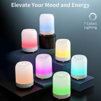 Household essential oil aromatherapy machine automatic sprayer bedroom aroma diffuser with night light humidifier, wood grain + colored lights - details 0