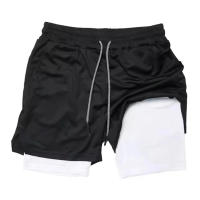 Shorts De Correr Para Hombre Camuflaje 2 En 1 Secado Rápido Entrenamiento De Gimnasio Shorts De Verano Para Deporte Y Fitness - details 16