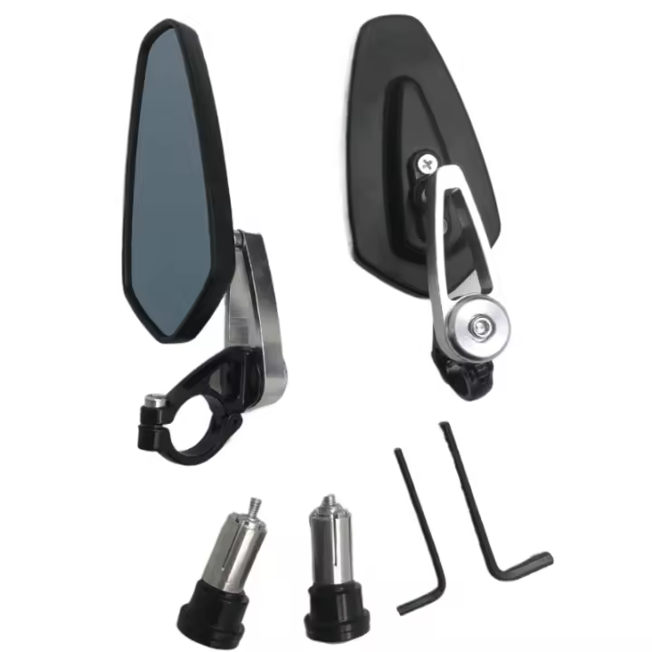 Espejo Retrovisor Para Motocicleta Universal De Aluminio Billet 7/8" Con Giradiscos De 360 Grados Para Honda Yamaha Suzuki - 1