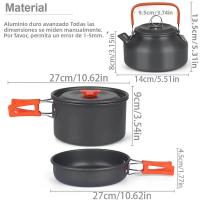 Kit De Cocina Para Camping 1 Pieza Set De Cocina Al Aire Libre Equipamiento De Aluminio Para Viajes Picnics BBQ Con Potencia Plástica - details 0
