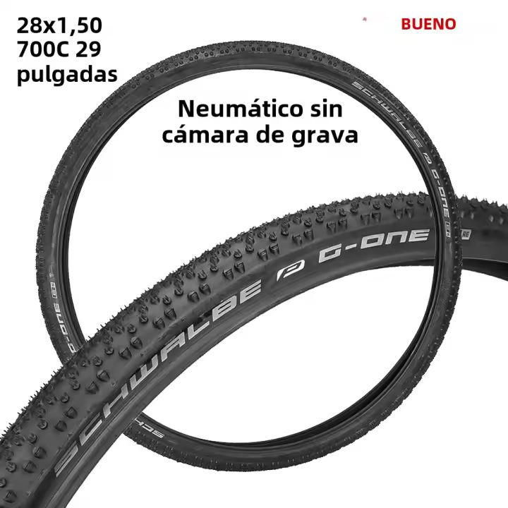 Pneumático De Bicicleta TANKE MTB 29 Pulgadas Gravel TLR 700c Tubeless Ready Negro 28x1.5 Para Carretera Y Montaña - 1