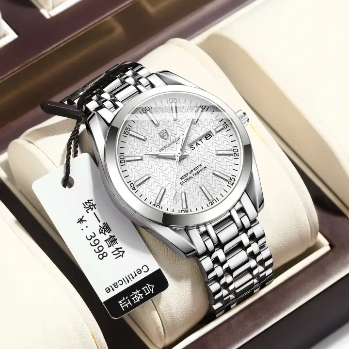 Reloj de marca para hombre nuevo, resistente al agua, luminoso, con doble calendario, de cuarzo. - 1