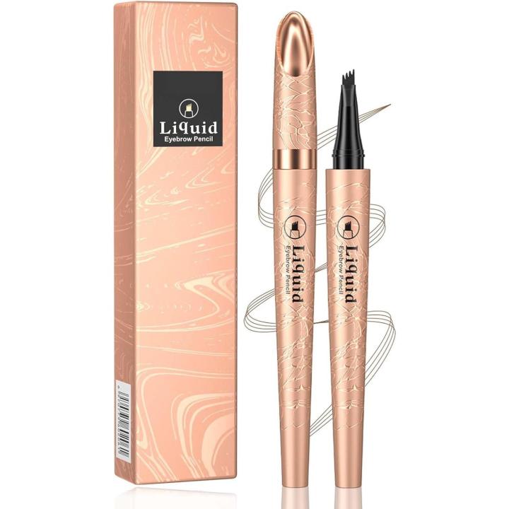 Lápiz de cejas 3D Microblading, 2026, lápiz de cejas mágico, resistente al agua, lápiz de cejas líquido con 4 puntas de horquilla, duradero, liso, secado rápido