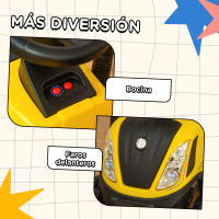 HOMCOM Tractor para Niños de 12-36 Meses con Remolque Extraíble Coche Correpasillos con Bocina Faros Pala Asiento de Suelo 25 cm y Rastrillo Carga 25 kg 91x29x44 cm - details 5