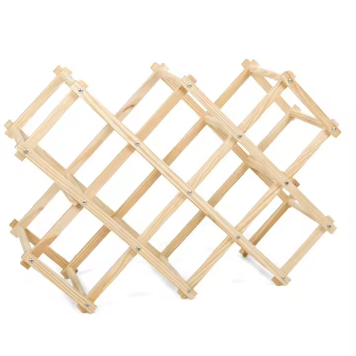 Shoppe house - Soporte de madera para botellas de vino tinto, estante de exhibición para Bar, soporte plegable para botellas de Alcohol, cuidado de bebidas (50x31x26cm) - 1