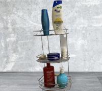 Estantería de acero cromado, Soporte ,Cesta de baño ducha ORGANIZADOR de 3 niveles, cromado, tamaño 25x45x15cm - details 1