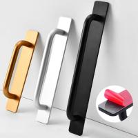 Manija De Puerta Sin Perforar De Aluminio Para Armario De Cocina Adhesiva Para Inodoro Y Ventanas Sliding Knobs Accesorios De Muebles Hardware - details 1