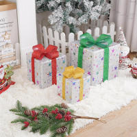 Lámpara LED Para Regalo Navideña Con Diseño De Ciervo Estrellas Y Copos De Nieve Juego De 3 Piezas Luz Impermeable Para Decoración Del Hogar - details 2