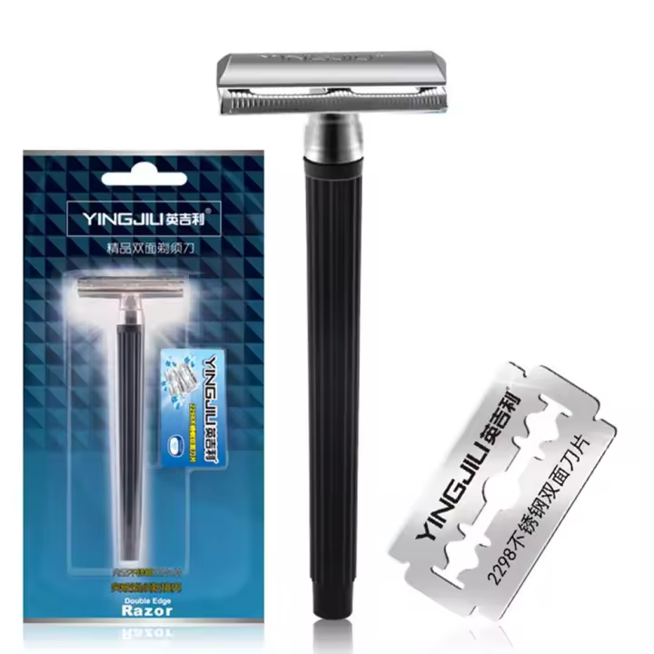Afeitadora Manual Para Hombres Cuchillo De Acero Inoxidable Doble Faja Antiguo Clásico Herramienta De Eliminación De Vello - 1