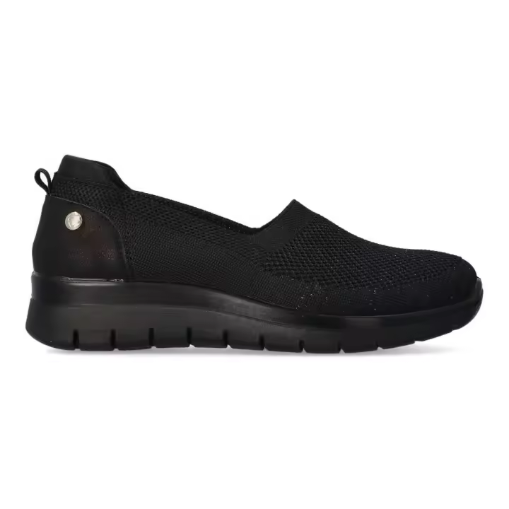AMARPIES Zapato casual tejido elástico negro - 1