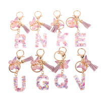 Llavero Con Letras De Lentejuelas A-Z Para Mujer Colgante De Mariposa Con Borla Llavero Inicial Para Bolso Y Coche Decoración Colgante De Bolsos - details 9
