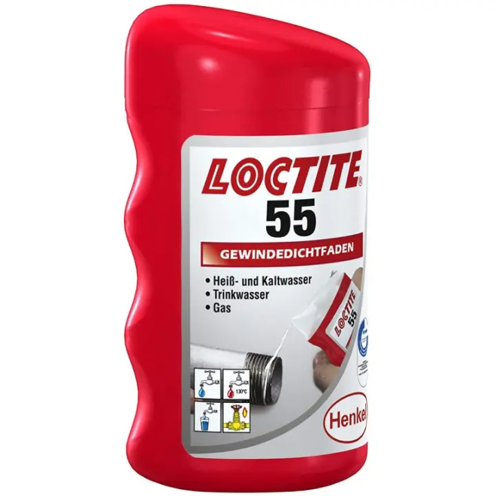 Loctite 55 Hilo Sellador de Roscas - Sella Instantáneamente - Rango de Temperatura -55°C a +150°C - 1
