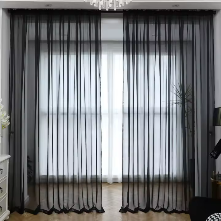 Cortinas De Yarn Blanco Sólido Para Ventanas De Sala De Estar Cocina Modernas Cortinas De Tulle Voile Para Decoración De Hogar Y Oficina - 1