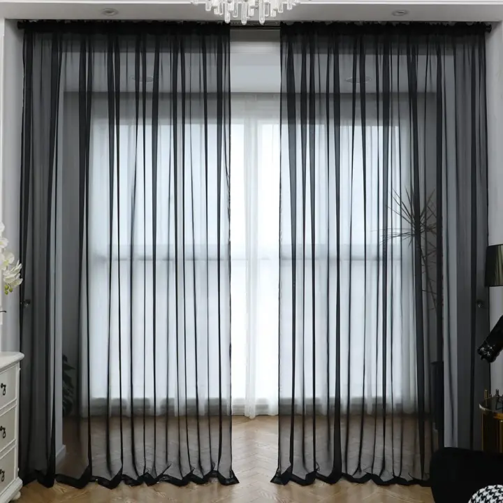 Cortinas De Yarn Blanco Sólido Para Ventanas De Sala De Estar Cocina Modernas Cortinas De Tulle Voile Para Decoración De Hogar Y Oficina - 1