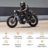 Auriculares Bluetooth Para Motocicleta Intercomunicador BT-12B Impermeable Con Reducción De Ruido Interfono Inalámbrico Para Moto - details 11