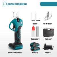 Recortador eléctrico sin cepillo de 30 mm, 2 marchas, recortador de bonsái de árboles frutales recargables sin cuerda, adecuado para baterías de 18v en campos pastorales - details 0