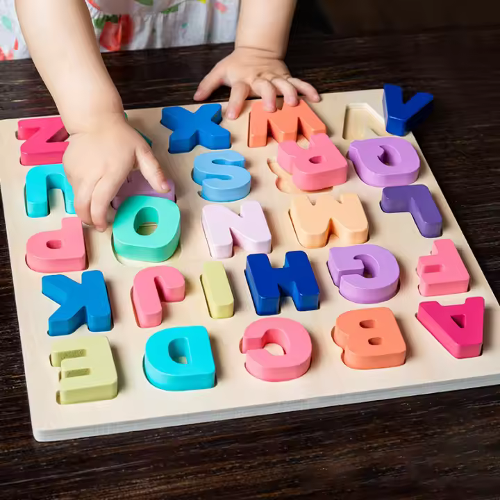 Puzzle De Madera Para Niños Juguete Montessori De Alfabeto Números Y Formas Para Bebés De 1 a 2 3 Años Juego Educativo Temprano - 1