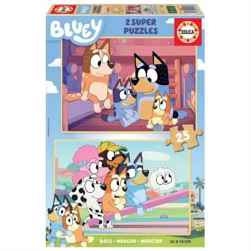 PUZZLE BLUEY 2X25-PIEZAS. EDUCA BORRAS Raíz EDADES EDAD DE 3 A 6 AÑOS Todos los juguetes PUZZLES NIÑOS - 1