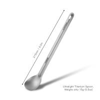 Lixada Cuchara De Titanio 15g Con Mano Larga Para Camping Y Picnics Utensilio De Acampar Portátil Ultraligero Para Comida - details 3