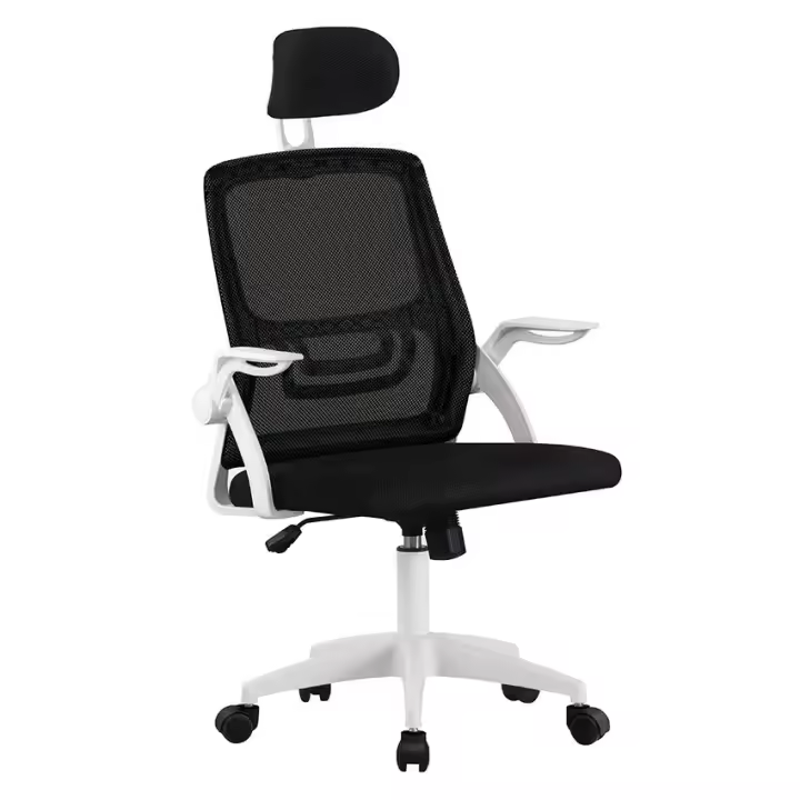 Cama express Silla de Oficina Ergonómica, Silla para Juegos con Soporte Lumbar, Silla de Oficina, Reposacabezas y Reposabrazos Ajustables, Asiento de Oficina Cómodo con Ruedas, color Blanco. - 1