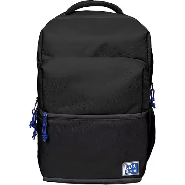 Oxford B-Out, Mochila Escolar Unisex, color Negro  Extensible con Compartimento Isotermico - 1