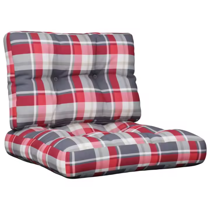 Cojín par Palet Unidade Canva Cuadros Rojos - 1