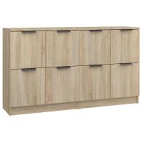 vidaXL Aparadores 2 uds madera contrachapada 60x30x70 cm Mueble de Almacenaje de Salón, Buffet para salón, Armario Auxiliar, Armario de Almacenamiento - details 3