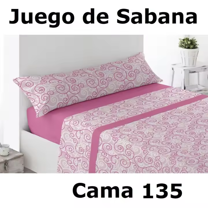 Juego Sábanas para Cama De 135, 3 Piezas ,Sábana Bajera, Encimera, Funda de Almohada,microfibra 100% poliester,cm,fespu - 1