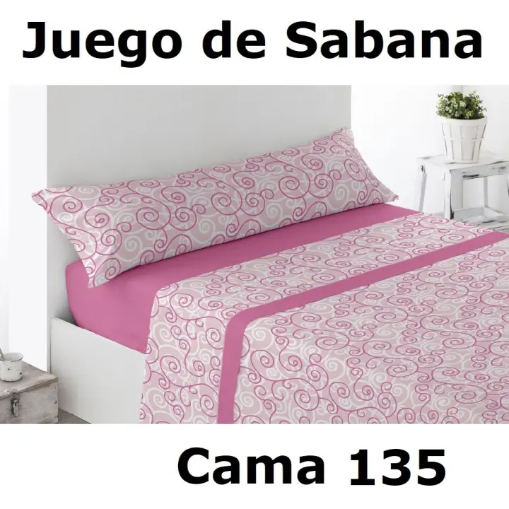 Juego Sábanas para Cama De 135, 3 Piezas ,Sábana Bajera, Encimera, Funda de Almohada,microfibra 100% poliester,cm,fespu - 1