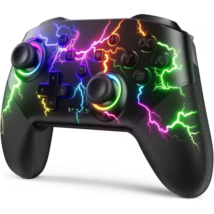 Mando inalámbrico compatible con Switch/Windows, RGB Lightning programable, 1000 mAh, emparejamiento con una tecla, activación, vibración y turbo. - 1