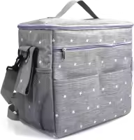 Mochara múltiple, de Mamá Bolsa, Bolsa de almacenamiento portátil para cochecito de Bebe, cinturón antideslizante, cochecito de Bebe con portaveso, cochecito de Bebe, Bolsa para teléfono móvil, accesorios para el cochecito de mascotas (Gris Claro) - details 2