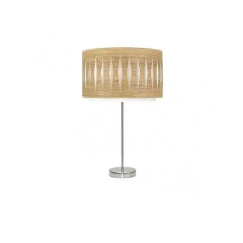 FABRILAMP Lámpara de Mesa Sobremesa Alto Alexandra 1xe27 Niquel/Madera Clara 61x30x30 Cm - Diseño Elegante - 1