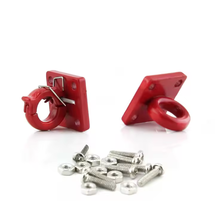 2 Piezas De Anillo De Remolque Rojo En Metal Para Coche RC 1/10 TRX-4 Axial SCX10 90046 Piezas De Mejora Para Juguetes Y Vehículos - 1