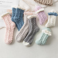 6 Pares De Calcetines De Piel De Coral Gruesa Para Mujer Medio Tobillo Para Otoño E Invierno Cómodos Y Suaves Para Dormir - details 5