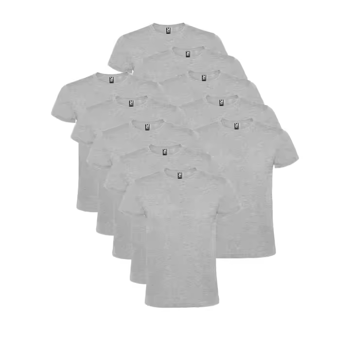 Roly - Pack 10 Camisetas Básicas Unisex - Manga Corta - 10 Camisetas de Algodón - Tallas S a 2XL - Amplio Surtido de Colores - 1