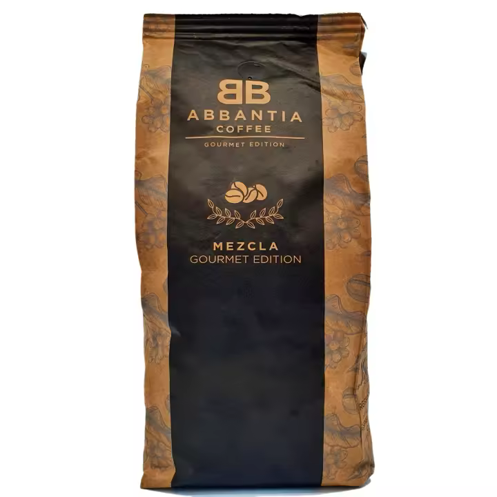 Cafe en Grano Tostado Abbantia Gourmet Edition Kilo - Mezcla 80/20 - 1 Kg - Café Especialidad Gourmet - 1