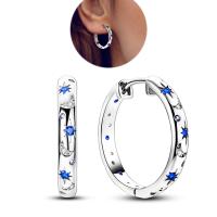Pendientes de aro de plata 925 con pavé brillante, aretes en forma de U de CZ, joyería fina de lujo para compromiso y boda - details 4
