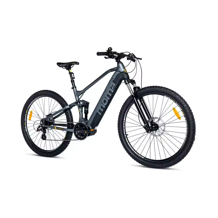 Moma Bikes Bicicleta Electrica, EMTB-29"PRO Full Suspension Motor Central, SHIMANO Altus 8v & Frenos Disco Hidráulicos, Bateria Integrada Ion Litio 48V 13Ah (Talla M-L) - 1