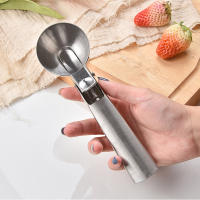 Cuchara De Hielo De Acero Inoxidable Para Helado Y Frutas Hueso De Sandía No Pegajoso Hacer Bolas De Hielo Máquina De Hielo De Hockey En Bicicleta Cuchara De Helado - details 2