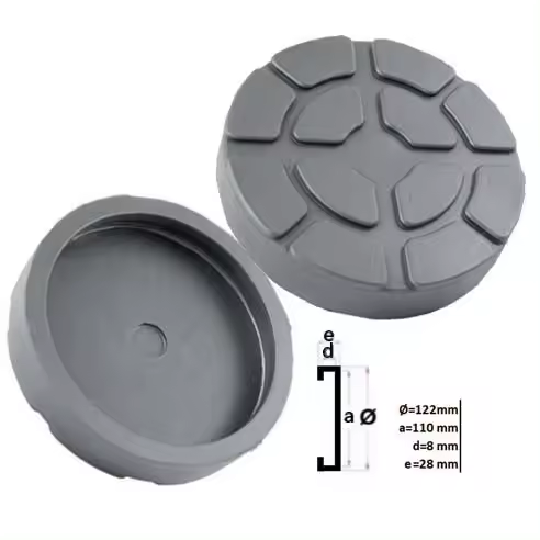 JOMAFA - JUEGO DE 4 TACOS DE GOMA PARA ELEVADOR DE COCHES 122MM DIAMETRO UNIVERSAL - 10329X4 - 1