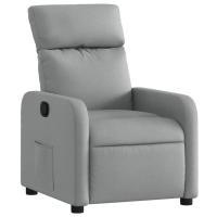 vidaXL Sillón reclinable de tela Gris claro, Gris oscuro, Negro Sillon Dormitorio Sillon Comodos Silla Relax Sillón Sofá - details 0