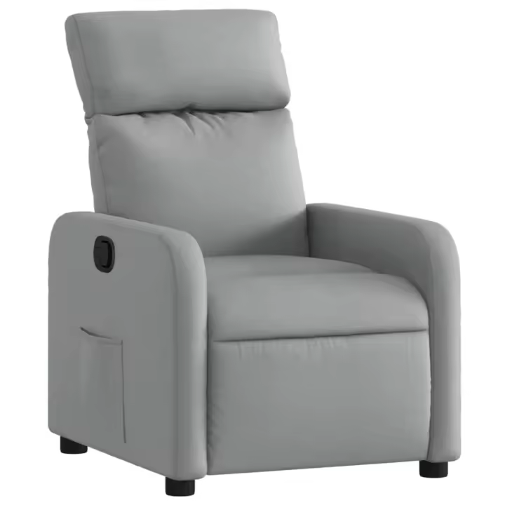 vidaXL Sillón reclinable de tela Gris claro, Gris oscuro, Negro Sillon Dormitorio Sillon Comodos Silla Relax Sillón Sofá - 1
