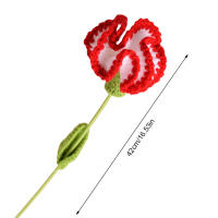 Carnación Tejida a Mano En Algodón Elegante Y Detallada Para Regalo De Aniversario O Día De La Madre Flores Artificiales Aestéticas - details 7