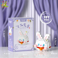 Mini Bloques De Construcción Micro Animales HUIQIBAO 3D Diamante Modelo BEE Gato Panda Para Niños Juguetes De Ciudad DIY - details 37