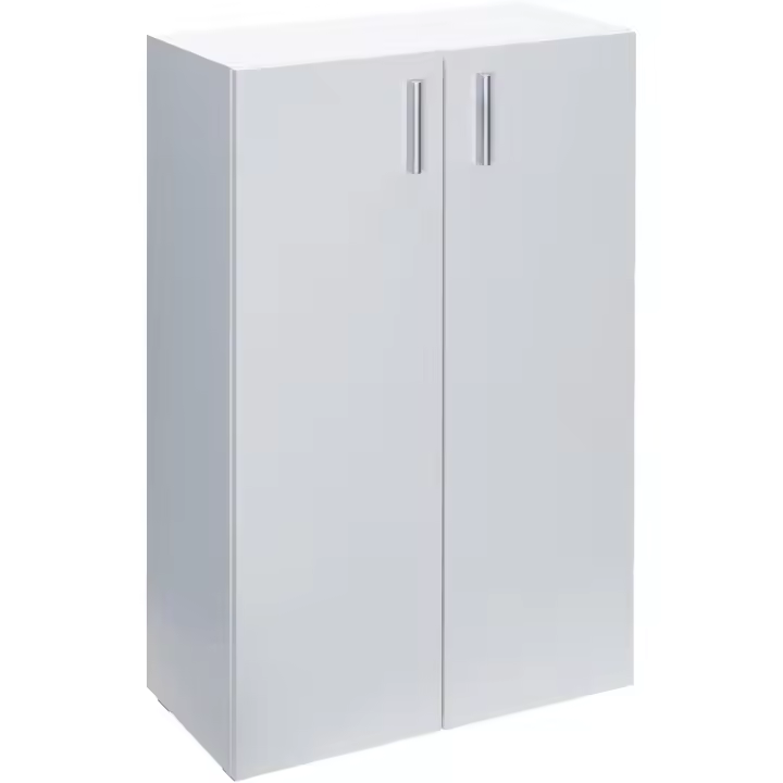 Cómoda Blanca Vela 2 Puertas 115,5x60x30cm Mueble de Oficina Aparador Estantes Regulables Armario - 1