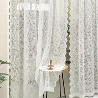 Cortinas De Cola De Fénix Clásicas De Encaje 1 Pieza Tres Colores Tejidas Con Hilo Para Decoración Exterior De Ventanas - details 4