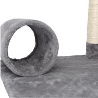 Rascador grande de varios pisos y multifuncional en color gris  Resistente y robusto Varias plataformas de observación Diseño de varios pisos Con todas las funciones Gris  Multifuncional Rascador para gatos  Resistente a la suciedad Estético - details 2